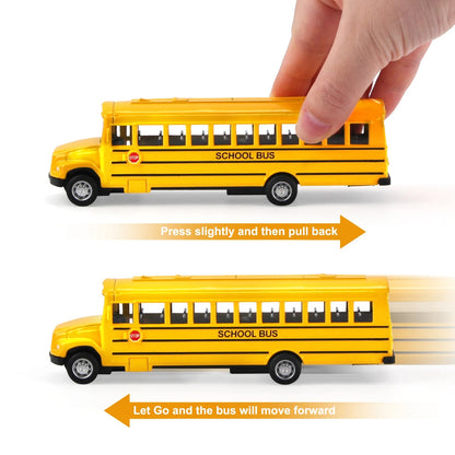 Simulation Alloy School Bus Inertia Toys