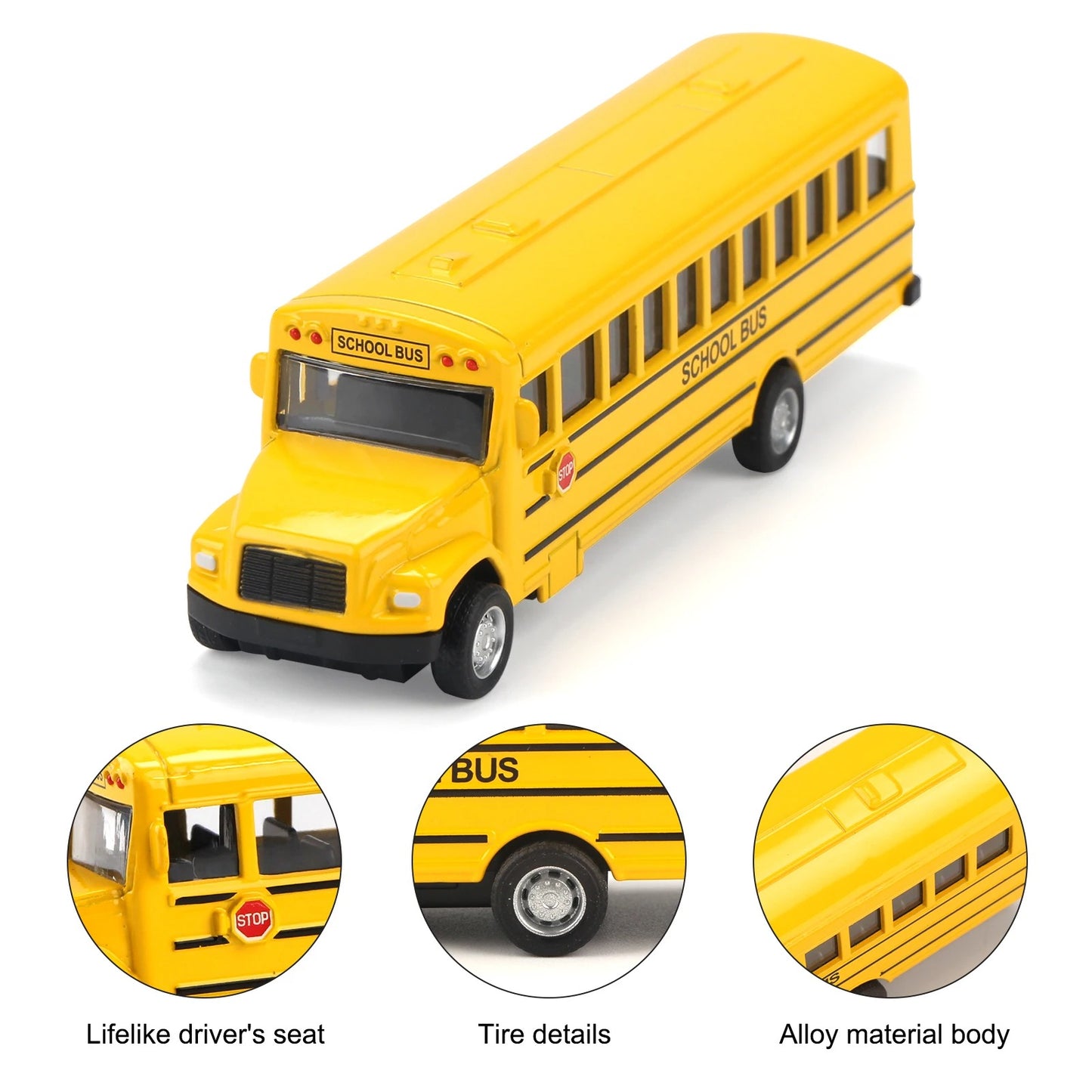 Simulation Alloy School Bus Inertia Toys