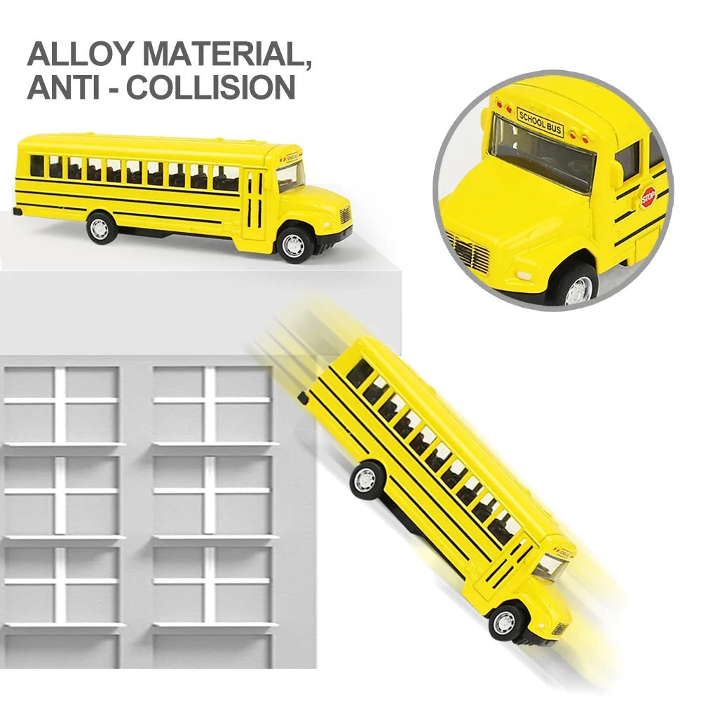 Simulation Alloy School Bus Inertia Toys